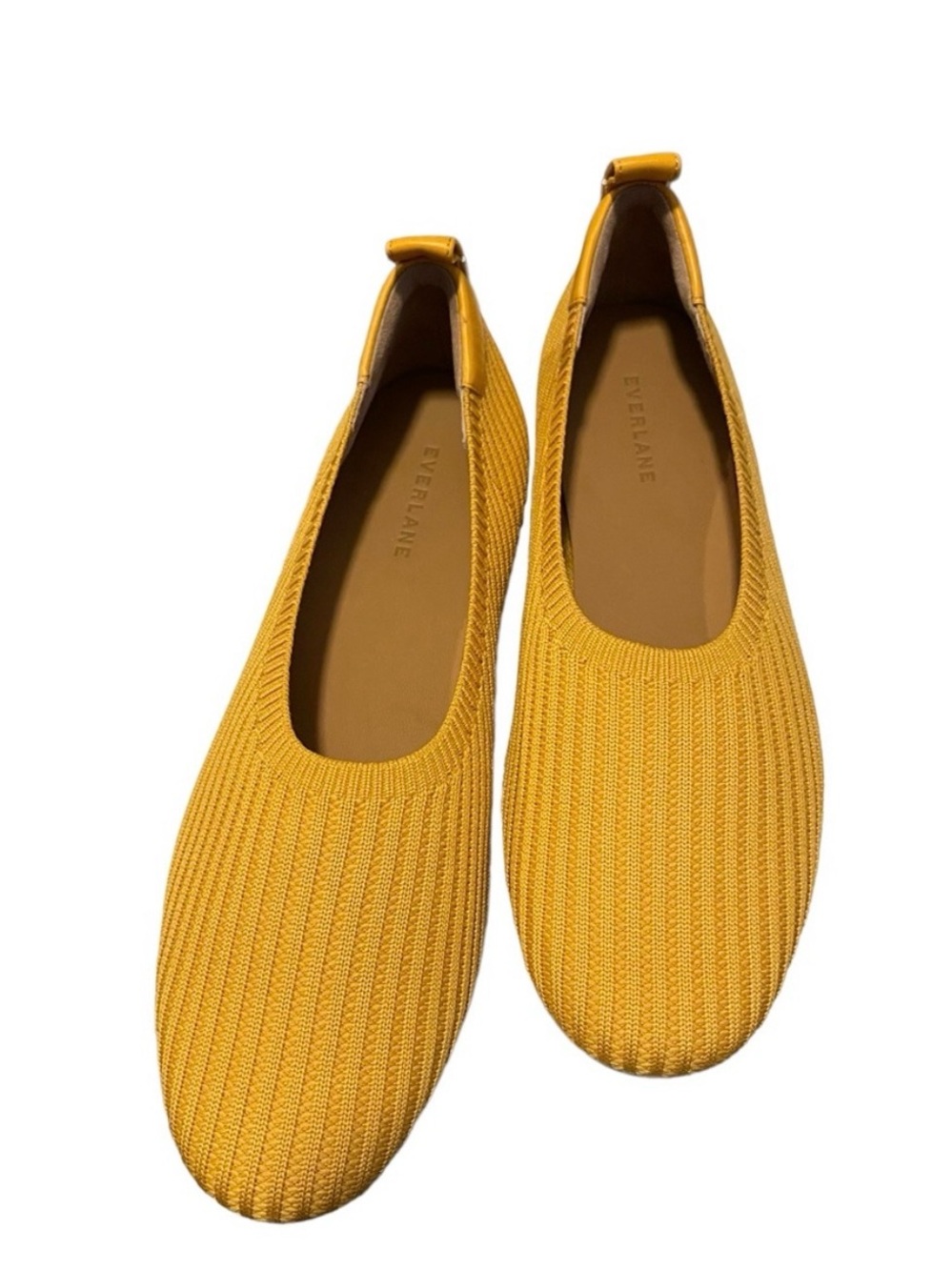 Everlane The Day Glove Flats in Re-Knit Woven Ballet Stretch Mustard Yellow 7.5